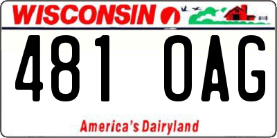 WI license plate 481OAG