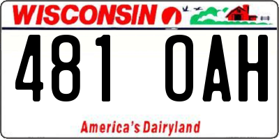 WI license plate 481OAH