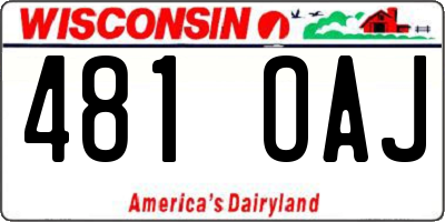 WI license plate 481OAJ