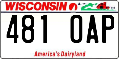 WI license plate 481OAP