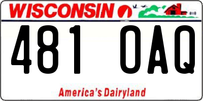 WI license plate 481OAQ