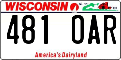 WI license plate 481OAR