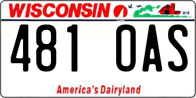WI license plate 481OAS