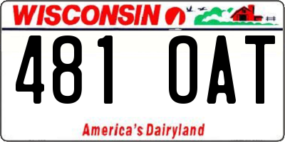 WI license plate 481OAT