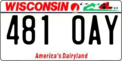 WI license plate 481OAY