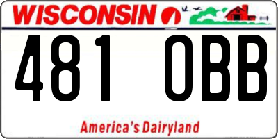 WI license plate 481OBB