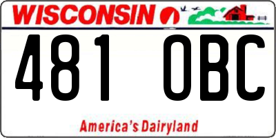 WI license plate 481OBC