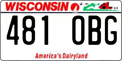 WI license plate 481OBG