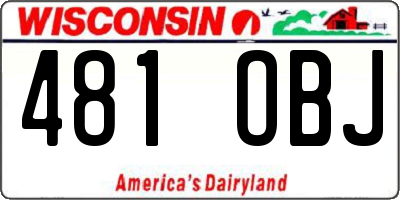 WI license plate 481OBJ