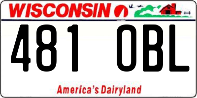 WI license plate 481OBL