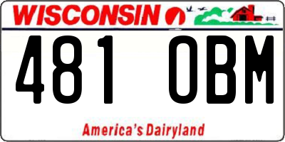 WI license plate 481OBM