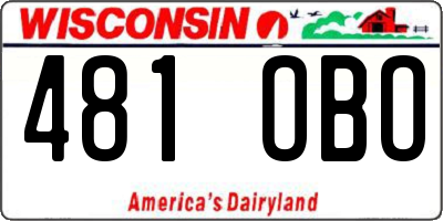 WI license plate 481OBO