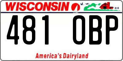 WI license plate 481OBP