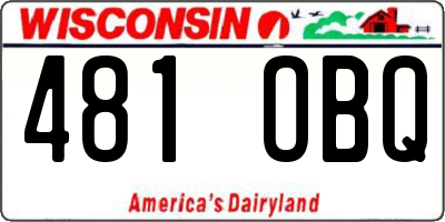 WI license plate 481OBQ