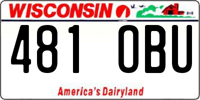 WI license plate 481OBU