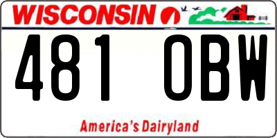 WI license plate 481OBW