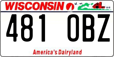 WI license plate 481OBZ