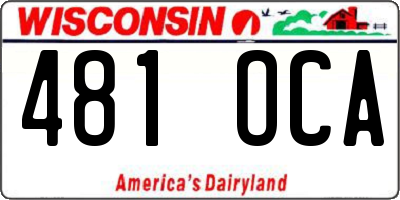 WI license plate 481OCA