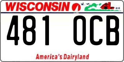 WI license plate 481OCB