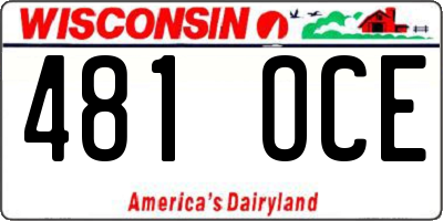 WI license plate 481OCE