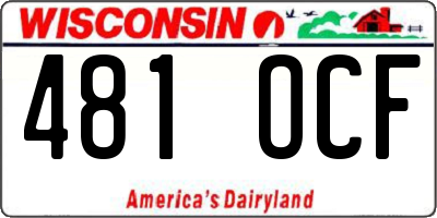 WI license plate 481OCF