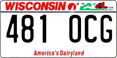 WI license plate 481OCG