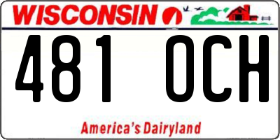 WI license plate 481OCH
