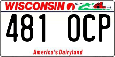 WI license plate 481OCP