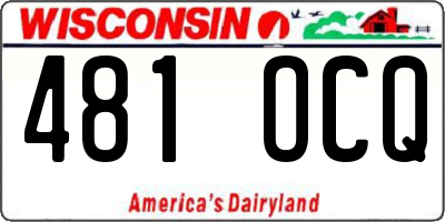 WI license plate 481OCQ