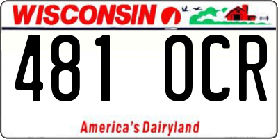 WI license plate 481OCR