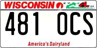 WI license plate 481OCS