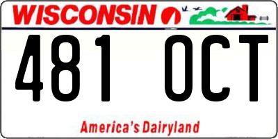 WI license plate 481OCT