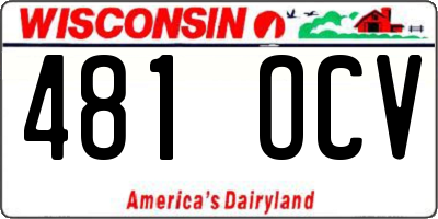 WI license plate 481OCV