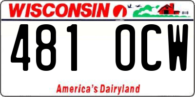 WI license plate 481OCW