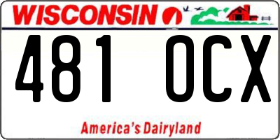 WI license plate 481OCX