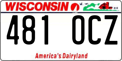 WI license plate 481OCZ