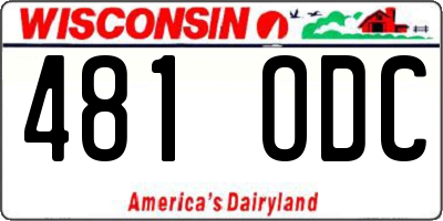 WI license plate 481ODC