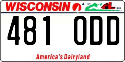 WI license plate 481ODD