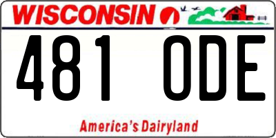 WI license plate 481ODE