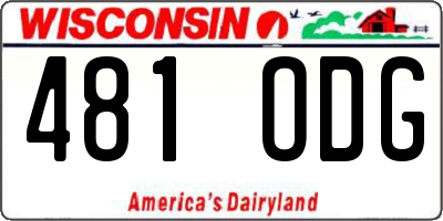 WI license plate 481ODG