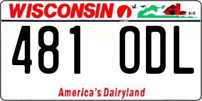 WI license plate 481ODL