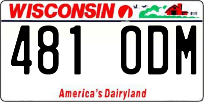 WI license plate 481ODM
