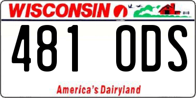 WI license plate 481ODS