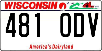 WI license plate 481ODV