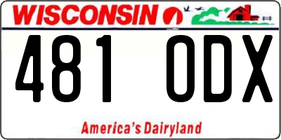 WI license plate 481ODX