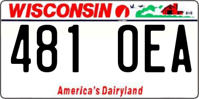 WI license plate 481OEA