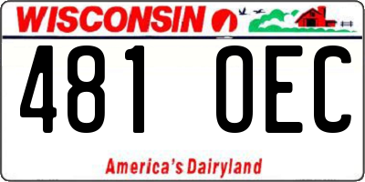 WI license plate 481OEC