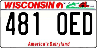 WI license plate 481OED