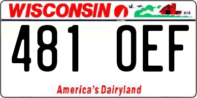 WI license plate 481OEF