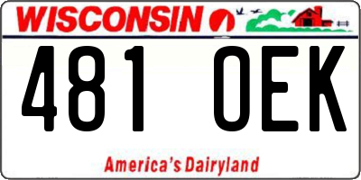 WI license plate 481OEK